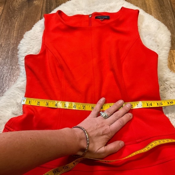 Tommy Hilfiger Women's Banded A-Line Dress Cherry Red Size 10 Sleeveless - Picture 4 of 8